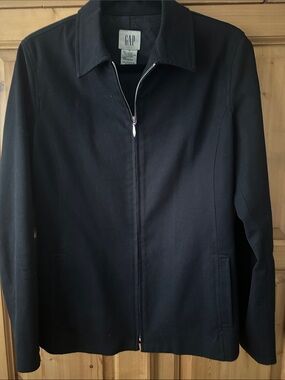 GAP Black Zip-Up Collared Jacket